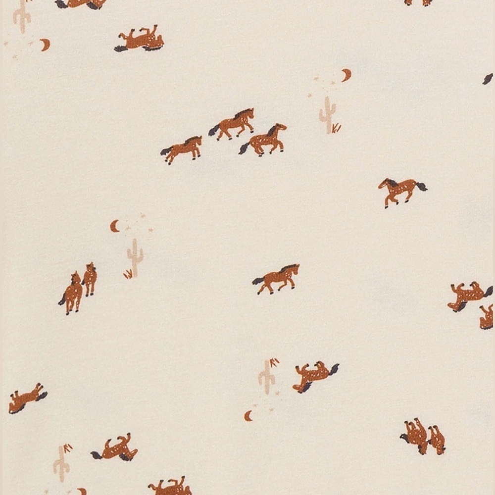 Modern Moments 2-Piece Pajama Set in Beige With Horses - Picture 7 of 9